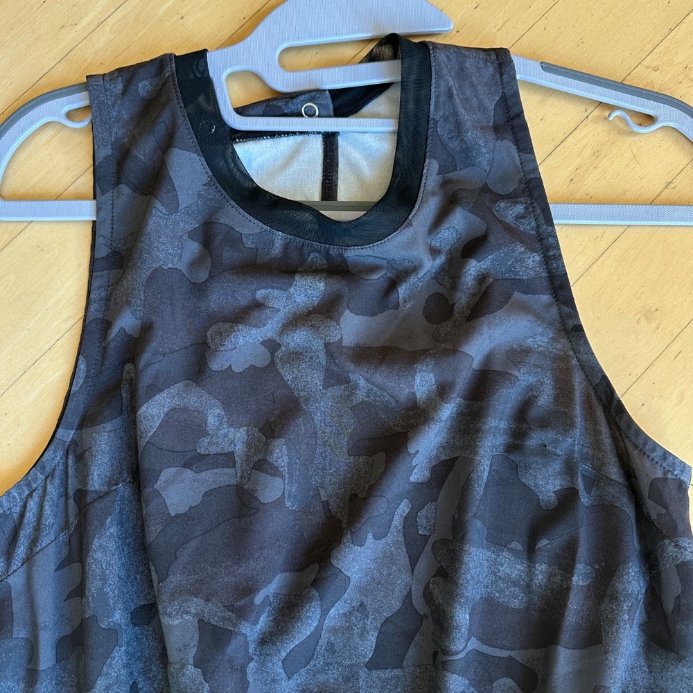 Zella All Day Getaway Blouson Romper Gray Depths Say My Name Camo, M. GD1206 - Picture 5 of 6